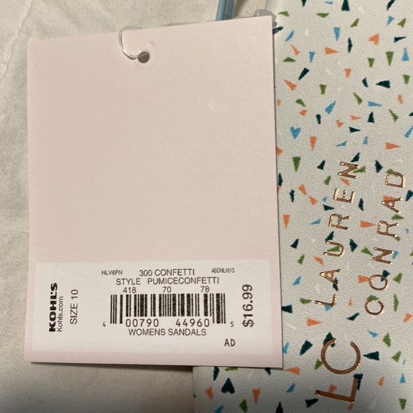 NWT LC Lauren Conrad blue Confetti Flip Flops - Picture 5 of 7